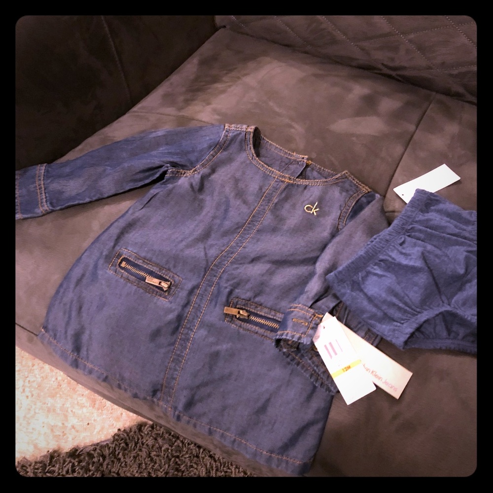 Calvin Klein Dress with Jean material bloomers